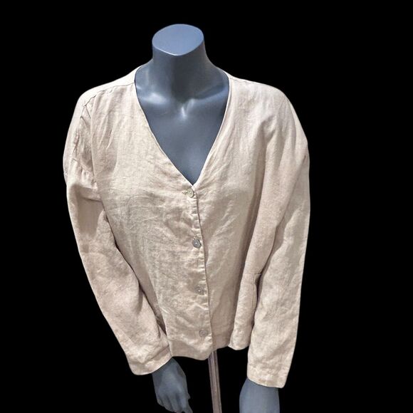 Bryn Walker Linen Top  size Small  Oversized Made in USA Minimalist - Picture 1 of 11